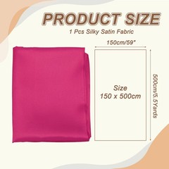 Red Pink Satin Wedding Dress Fabric, 5.5 Yards 59″ Wide