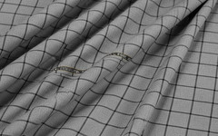 Gray Windowpane Checked Suiting Fabric Cashmere Wool