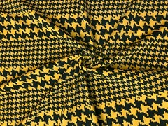 Liverpool Fabric-Black Mustard Double Size Houndstooth-LVPR358-Sold