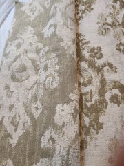 3 PCS Brown Cream Fabric Upholstery Samples Brocade Type Design 18″ X 23 1/2″