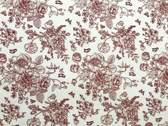 Fabric by the meter and tablecloths canvas “Flowers and butterflies” various colors | Made in Italy