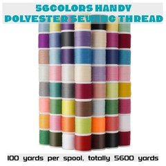 56 Spools Sewing Thread Kit for Hand and Machine Use, Assorted
