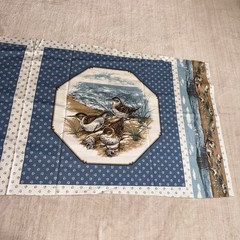 Vintage Shore Birds Fabric Panel 52×17 Seagulls Sandpipers Coastal Craft NOS