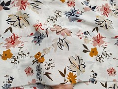 Floral Silk Cotton Blend Fabric Retro Shirt Dress Material Mulberry Silk Cotton