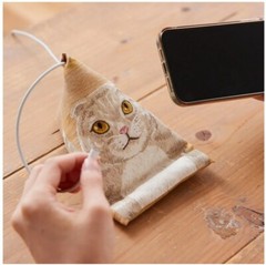 Kokka “Cat Long Body on Wood” Cotton Fabric Panel – from Japan – Adorable!