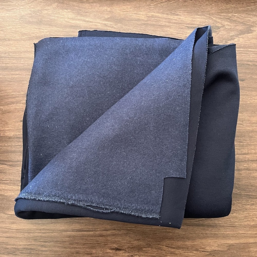 Synthetic Navy Sweatshirt Knit Fabric, 3 yards 21 inches