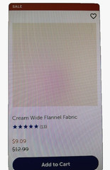 Wide 108″ Cream Cotton Flannel 3.5 yards (Hobby Lobby)