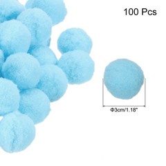 Pom Felt Balls Fabric 3cm 30mm Light Blue for Crafts Project DIY 100 Pcs