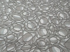 Gray Gemstone Pattern Fat Quarter Cotton Fabric 18×22″ Sewing Crafts
