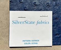 Fabric Upholstery Sample Faux Leather PVC 18″x18″ Ostrich Ocean Blue