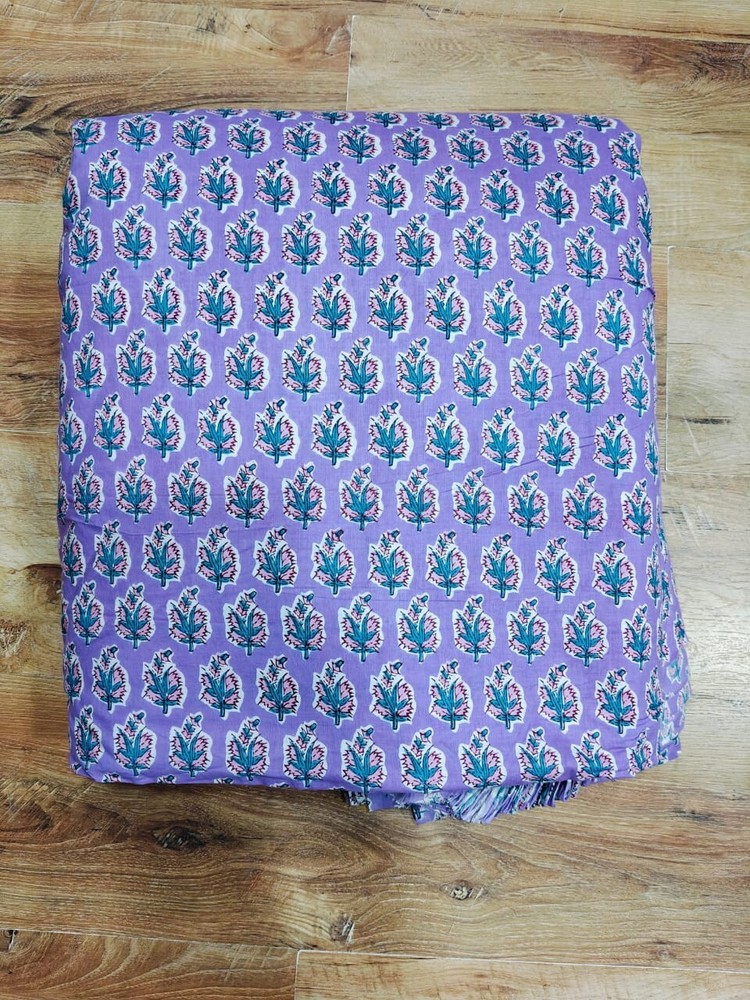 25 Yard Hand Block Print Handmade Cotton Indian Natural Sanganeri Print Fabric