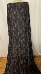 100% Silk Georgette Black Soft Purple Speckle Fabric 2.75 Yds Long 46″ Wide