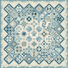 Andover – Cocoa Blue – Thistle – Powder Blue, Fabric by the Yard