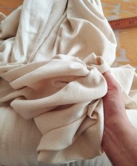 Natural Oatmeal Linen Fabric by yard 6.7Oz Soft Organic Blend —Sewing,Clothing