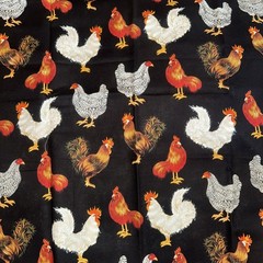 6 Farm Quilt Fabrics Mix Remnants Farm Cow Chicken Pig Craft COTTON Cottagecore