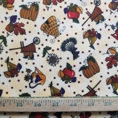 2 Yards Fall Apple Pumkin Bee Hive Flannel Fabric Possibilities for Avlyn