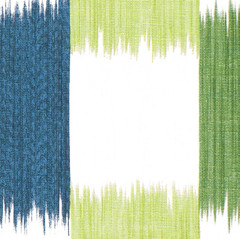 Thibaut Checkered Ikat Linen Print Fabric- Kasuri Blue and Green 0.95 yd F920839