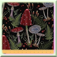 Rustic Mushroom Meadow Microfiber Fabric 36×59 inches