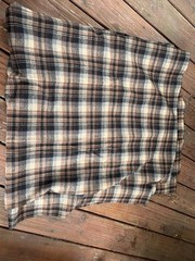 Pendleton 100% Wool Brown Plaid Fabric Remant 60”x 110” No Identifying Marks