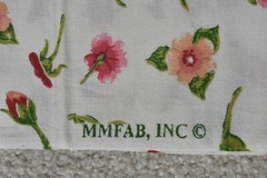 By 1/2 Yd, Peach Pink Green Floral on Cream Quilt Cotton, MMFAB, P1162