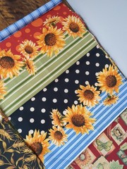 Lot of 12, Fabric, floral, animal print, leaves, veggies, multicolor, 1lb 9oz
