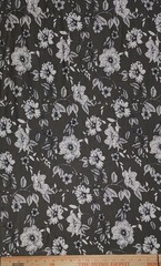 Gray floral Printed spandex stretchable Fabric wrinkle Free Tela 60” W Sold BTY