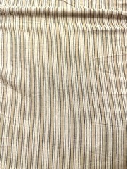 100% Flax Linen Fabric Yarn Dyed Multi Stripe Natural Off White 57