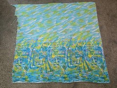 Vintage 60’s Border Print Cotton Fabric Great Condition 44″ W X 42 ” Long