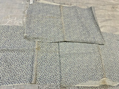 Lot of 3 Vintage Purple Flowered Cotton Calico Feed Sacks Quilting Crafts Sewing
