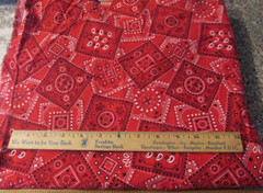 1 yard x 50″ Quilt Fabric Cranston Villiage Print works Bandana Design Red