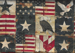 100% cotton patriotic fabric “Vintage American Check” by David Textiles