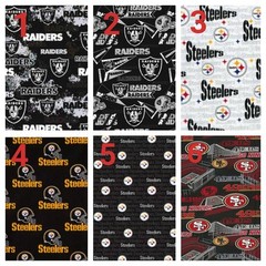 NFL Official Branded 100% Cotton Fabric (Fat Quarter, Half Yard, Full Yard)