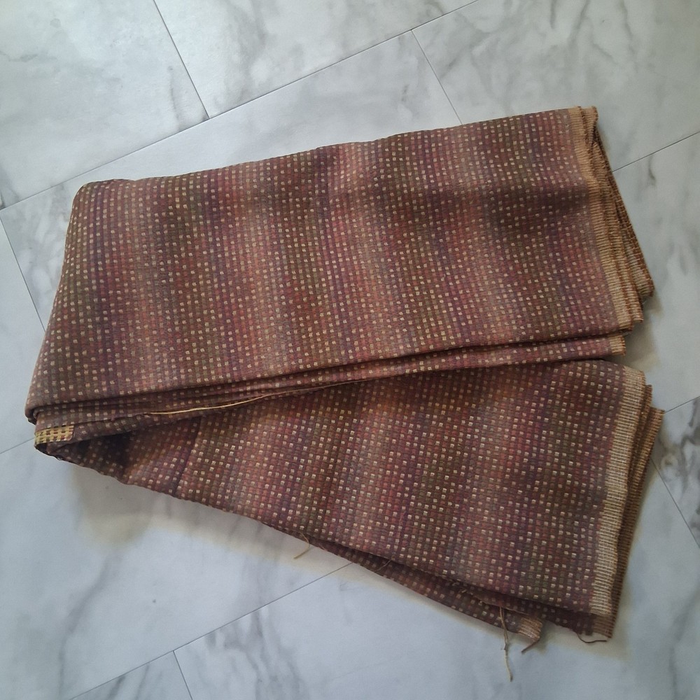 Vintage Woven Jacquard Tapestry Upholstery Fabric Remnant Geometric Boho 4.7 Yds