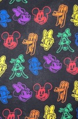 DISNEY MICKEY Mouse AND FRIENDS RAINBOW COTTON FABRIC 1/2 YARD NEW