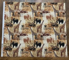 Lot Cotton Fabric Quilt Panel Cranston African Serengeti Safari Animal Patchwork
