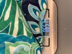 Sheer blue green white stretchy floral fabric by the yard deadstock from Mood