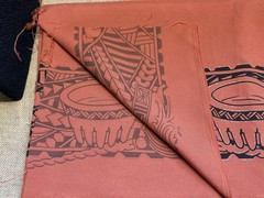6.5 yards Kava Bowl Tonga/Samoa Polynesian double print fabric, for sarong?