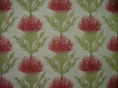 Scottish Thistle Curtain Fabric Rosso Upholstery Cushion Blind Use Jacquard