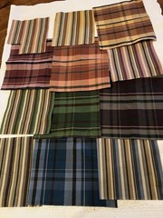 (6) 11”x12” & (6) 14”x15” Striped Upholstery Fabric 100% Cotton.