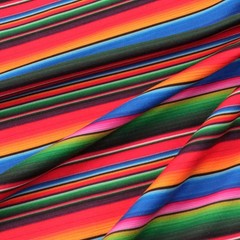 Colorful Ethnic Stripe Printed Double Brushed Polyester Fabric Soft Smooth 4 Way