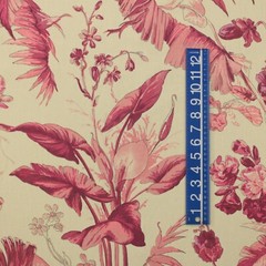 BRAEMORE BAMBOO PALM BERRY PINK TROPICAL FLORAL MULTIPURPOSE FABRIC BY YARD 54″W