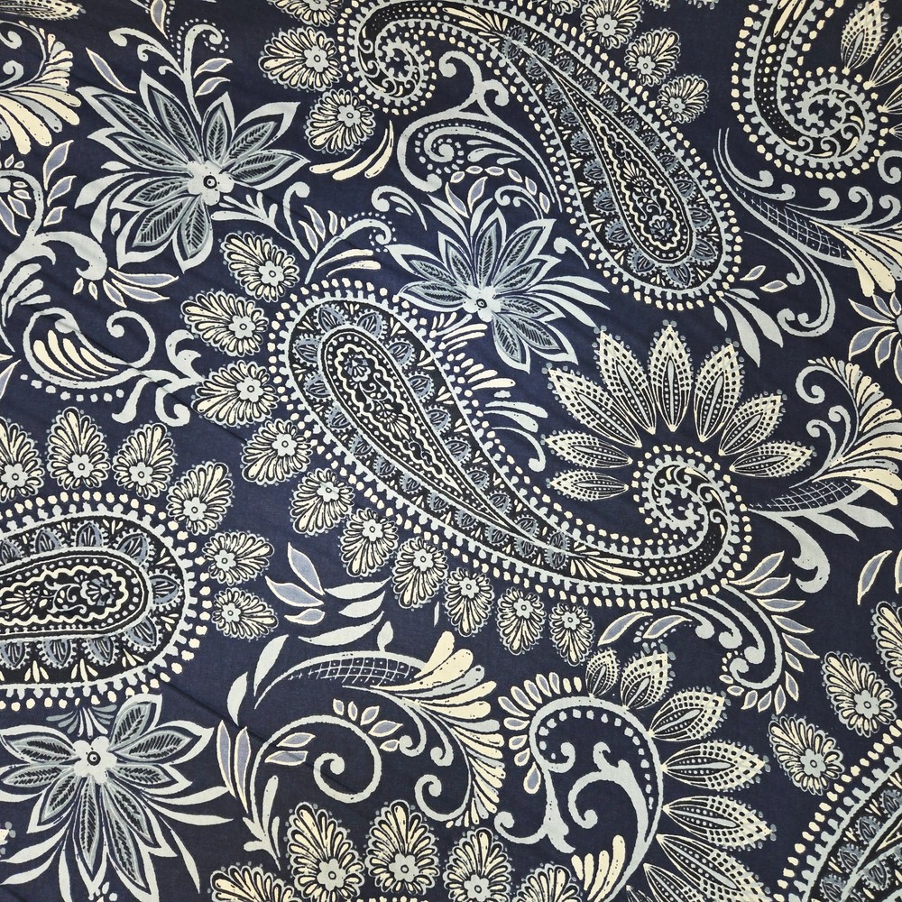 Navondari in Denim BTY Richloom 100% Cotton 54″ Wide Paisley Navy