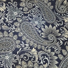 Navondari in Denim BTY Richloom 100% Cotton 54″ Wide Paisley Navy