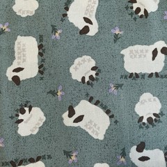 Needlework Sampler Gray Green Country Sheep Floral RJR Fabrics 1.75 Y