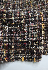 Multicolored Bouclé Tweed Fabric | Brown Base | Metallic Threads | 3.5 yd | 59″