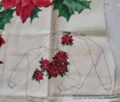 Cranston Christmas Greenery Wearable Art Appliques CUT Poinsettia Complete Panel