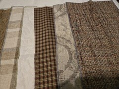 Lot Of 18 Upholstery Drapery Sample Fabric Neutral Colors Crafts Quilts 12″ X 26