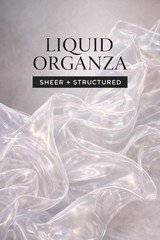 Liquid Organza Fabric By The Yard Ultra Glossy Sheer Structured Bridal Drape 60″
