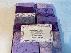 Shades of Purple Jelly Roll strips 40 pieces 2.5″ x 42″ cotton