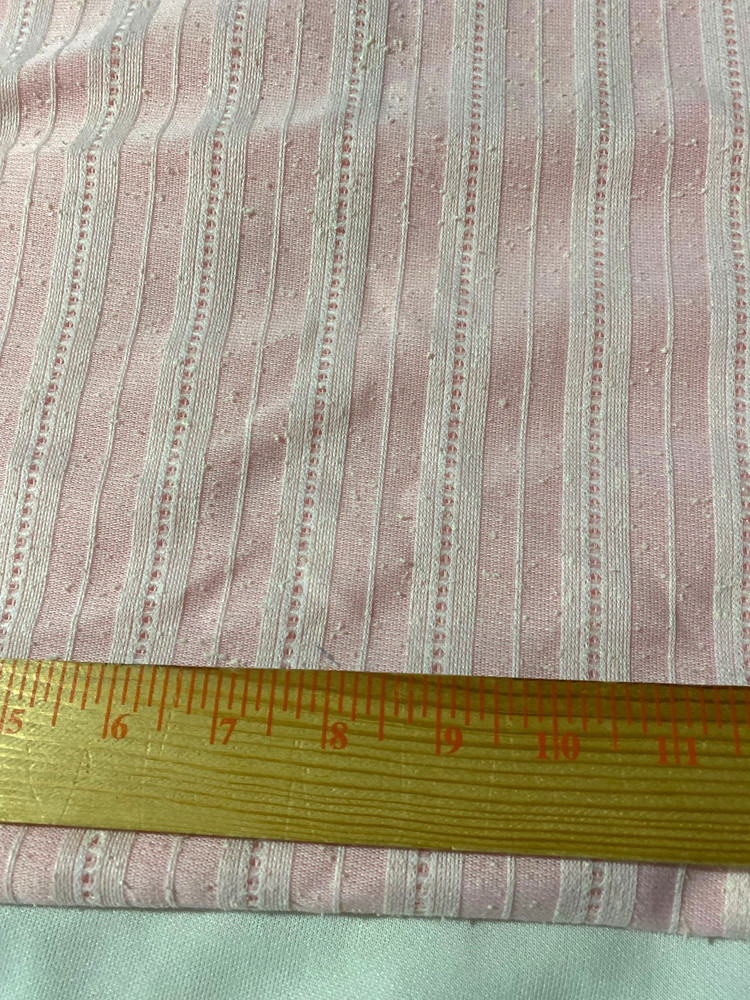 Lightweight cotton polyester knit fabric /pink and white stripe 1 yd 20″ x 60″